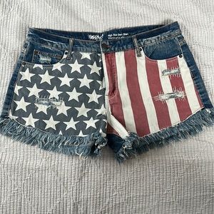 American Flag Jean Shorts